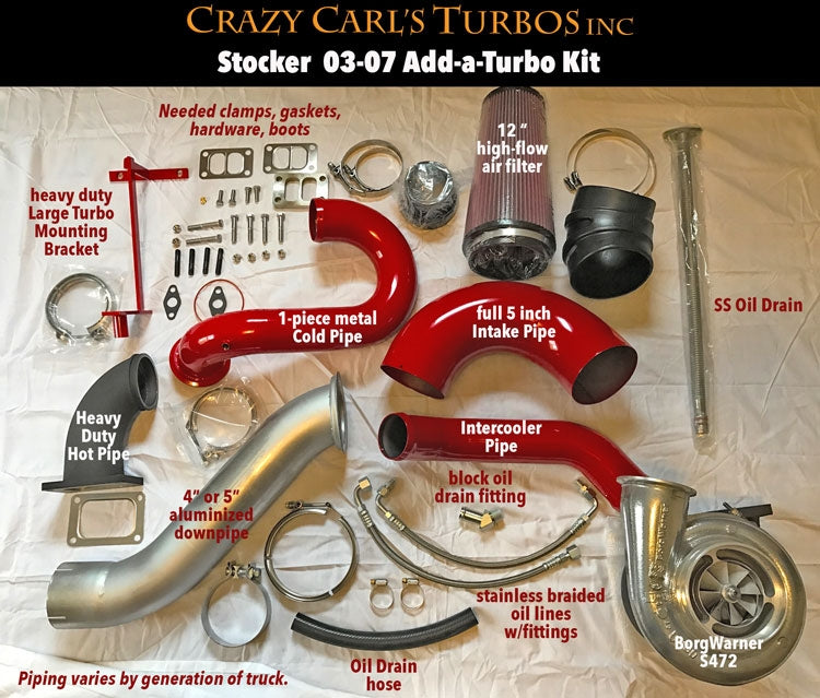 Crazy Carls Turbos 03-07 STOCK 2/3 Twin Turbo Kit w/472