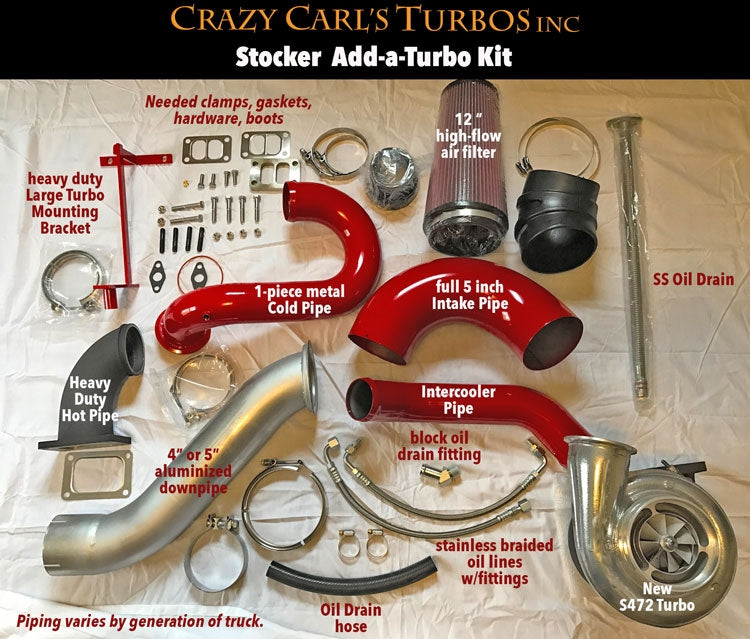 Crazy Carls Turbos 94-98 Stock 2/3 Twin Turbo Kit w/472