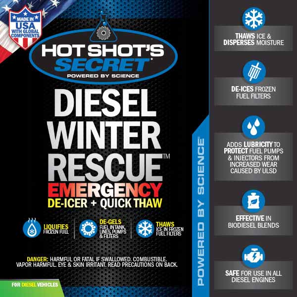 HOT SHOT'S SECRET DWR32Z DIESEL WINTER RESCUE EMERGENCY FUEL ADDITIVE