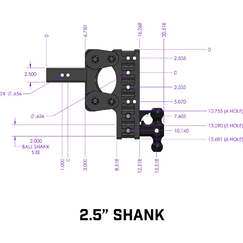 GEN-Y HITCH GH-1125 THE BOSS 16K DROP HITCH W/PINTLE LOCK - 7.5