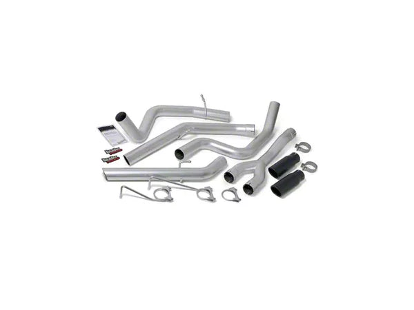 Banks Power Monster DPF-Back Dual Exhaust System with Black Tips; Rear Exit